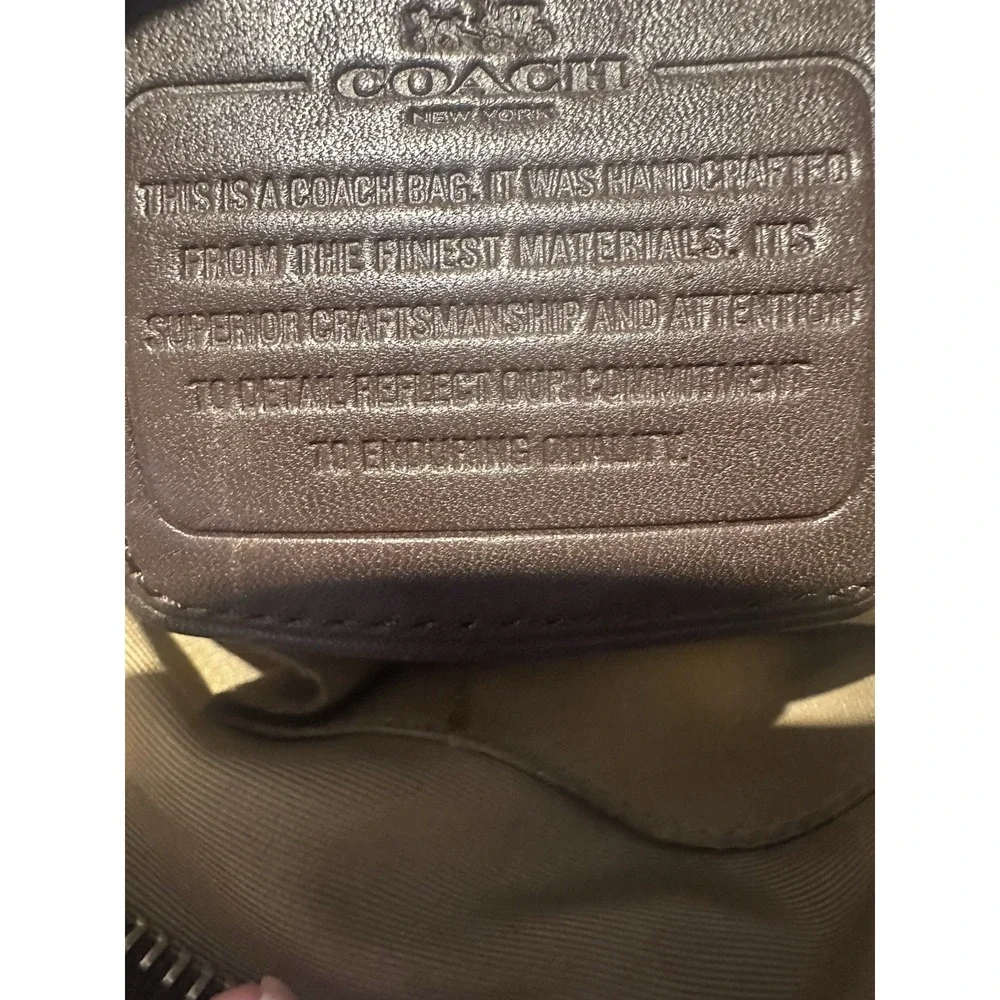 Coach Signature C Jacquard Crossbody Bag Brown Leather Adjustable Strap